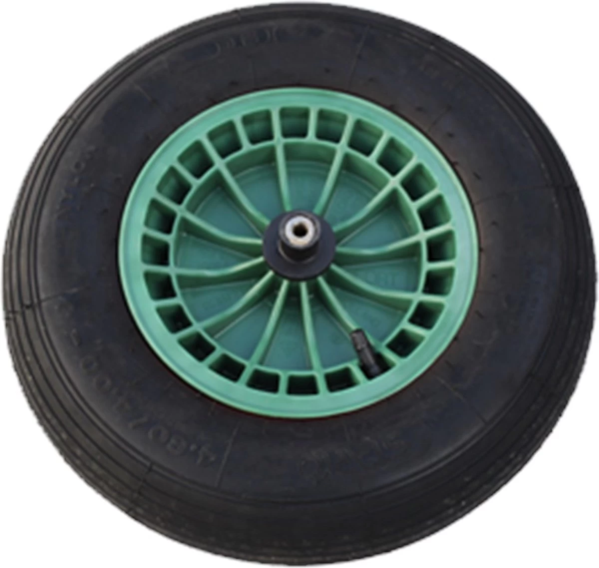 FORT 2PLy Kruiwagenwiel 400x100mm, Kunststof Velg, Kleur Groen, Luchtband 3 FORT 2PLy Kruiwagenwiel 400x100mm, Kunststof Velg, Kleur Groen, Luchtband - Afbeelding 3