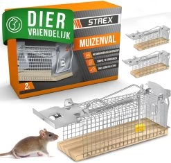 Strex Muizenval Voor Binnen En Buiten - Diervriendelijk - Levende Val - 2 Stuks