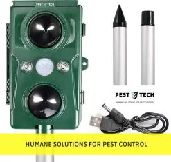 Pest-Tech | Supersonisch Flash Kattenverjager | Met Smart-Modus | Groter Bereik | Betere Frequenties |Kattenschrik | Werkt Op Zonne-energie M/ USB Oplaadkabel -Gardena Winkel 1200x1141 8