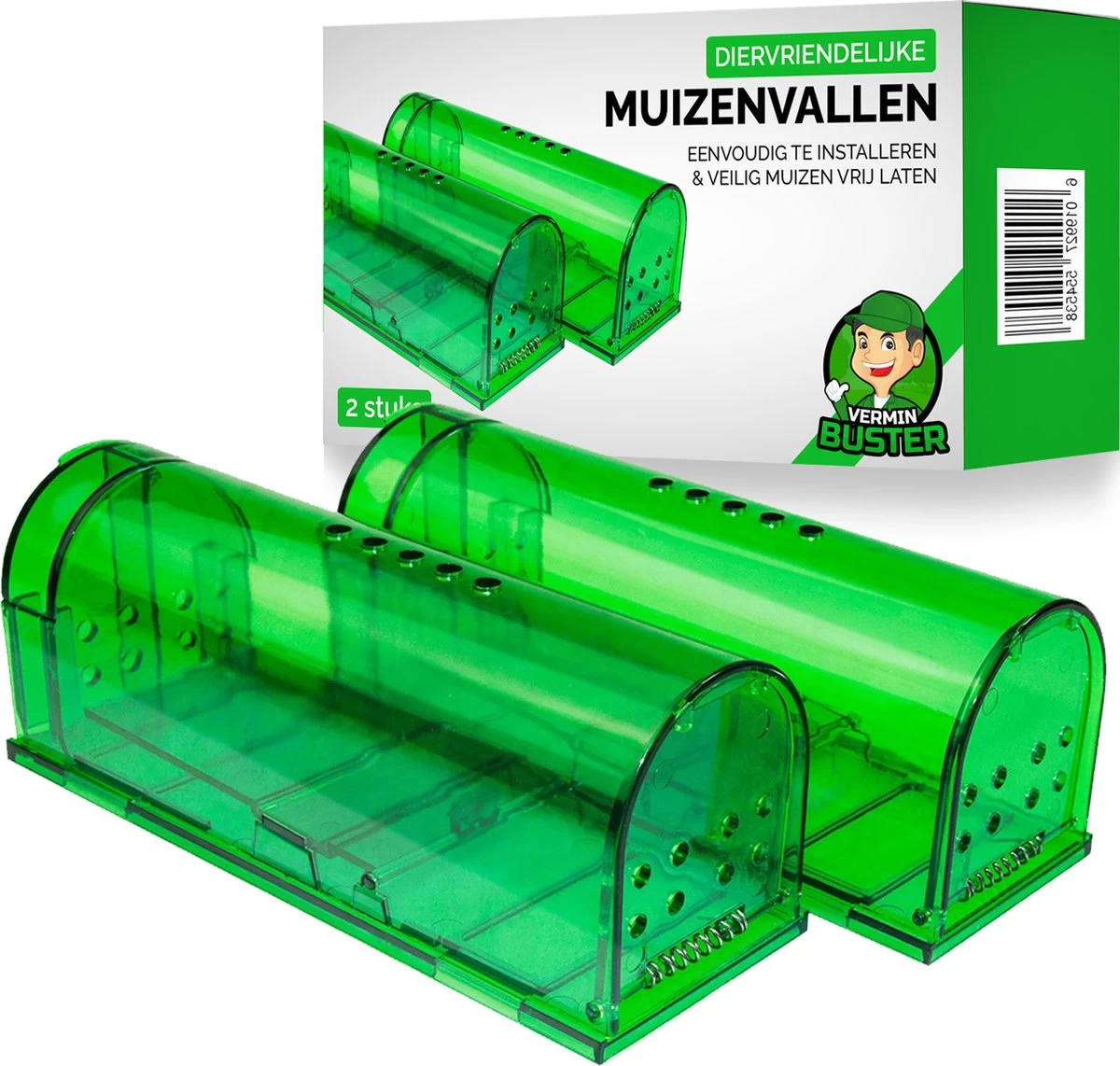 VerminBuster Diervriendelijke Muizenval - 2 Stuks - Levende Muizenval - Muizenverjager 1 VerminBuster Diervriendelijke Muizenval - 2 Stuks - Levende Muizenval - Muizenverjager