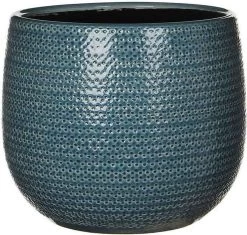 Mica Decorations Gabriel Bloempot - H20 X Ø25 Cm - Keramiek - Blauw -Gardena Winkel 1200x1143 4