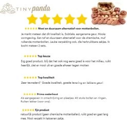 Tiny Panda – 40x Cederhout Tegen Motten – Natuurlijke Mottenballen – Mottenval – Motten Bestrijden - 20 Ringen 20 Ballen -Gardena Winkel 1200x1144 6