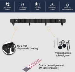 Volcan Bezemhouder - Bezem Ophangsysteem Tuingereedschap - Gereedschapshouder - Zelfklevend - 3M Tape - 3 Houders 4 Haken - RVS Zwart 12 Volcan Bezemhouder - Bezem Ophangsysteem Tuingereedschap - Gereedschapshouder - Zelfklevend - 3M Tape - 3 Houders 4 Haken - RVS Zwart -Gardena Winkel 1200x1148 3
