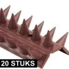 20x Antiklimstrip Tegen Inbraak / Katten / Vogels 50 X 4,5 X 1,7 Cm - 10 Meter - Vogelpinnen / Kattenpinnen - Hekpunten
