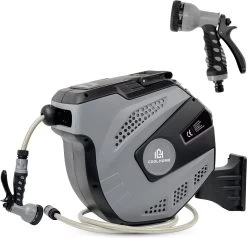 CoolHome - Wandslangenbox 20 Meter + 2 Meter - Tuinslang Met Haspel- Slangenhouder 180° Draaibaar - Tuinslanghaspel Zwart - Grijs -Gardena Winkel 1200x1158 5