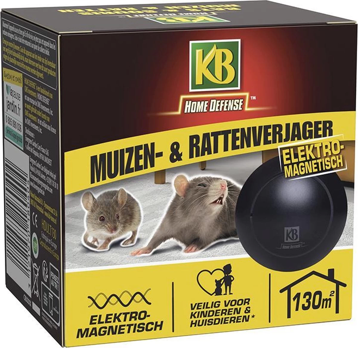 KB Home Defense Ratten- En Muizenverjager - Elektromagnetisch - 130m2 Bereik - Diervriendelijk - Ongedierte Verjager 3 KB Home Defense Ratten- En Muizenverjager - Elektromagnetisch - 130m2 Bereik - Diervriendelijk - Ongedierte Verjager - Afbeelding 3