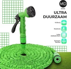 Uitrekbare Tuinslang Tot 15 Meter Van MD-goods ® - Tuinsproeier - Tuin Besproeien - Waterslang - Sproeikop - Groen - Flexibel Elastisch -Gardena Winkel 1200x1167 4