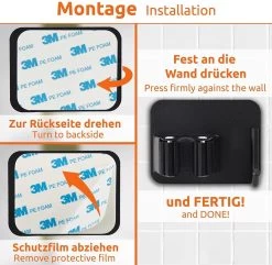 BOTC Bezemhouder - 4 Stuks - RVS - Bezem Ophangsysteem - Bezem Houder - Tuingereedschap - Zwart -Gardena Winkel 1200x1170 4