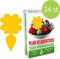 Plak Klavertjes Tegen Rouwvliegjes 24 Stuks - Rouwvliegjes Bestrijden - Varenrouwmug - Plakstrips - Vangkaarten - Vangplaten - Insectenval - Insectenvanger