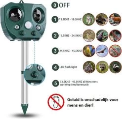Dentools Ultrasone Kattenverjager - Kattenschrik - Zonneenergie - Marterverjager - Op Batterijen - Met Adapter - Katten Afweermiddel - Tuin - Ongedierte Verjager -Gardena Winkel 1200x1177 19