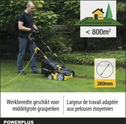 Powerplus POWXG7516 Elektrische Verticuteermachine - Mos Verwijderaar - 1800W - 360mm Maaibreedte- 45L Opvangbak - Incl. Gazonbeluchter/grasbeluchter -Gardena Winkel 1200x1177 8