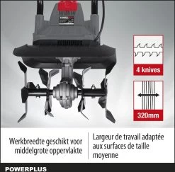Powerplus POWEG7010 Tuinfrees - 1050W - Werkbreedte 320mm - Werkdiepte Max. 220mm - Incl. 4 Messen -Gardena Winkel 1200x1179 18