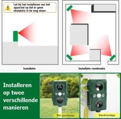 Cosas & Más - Ultrasone Kattenverjager - Marterverjager - Kattenschrik - Vogelverschrikker - Flashlight - Zonne Energie - Met USB Kabel -Gardena Winkel 1200x1180 5