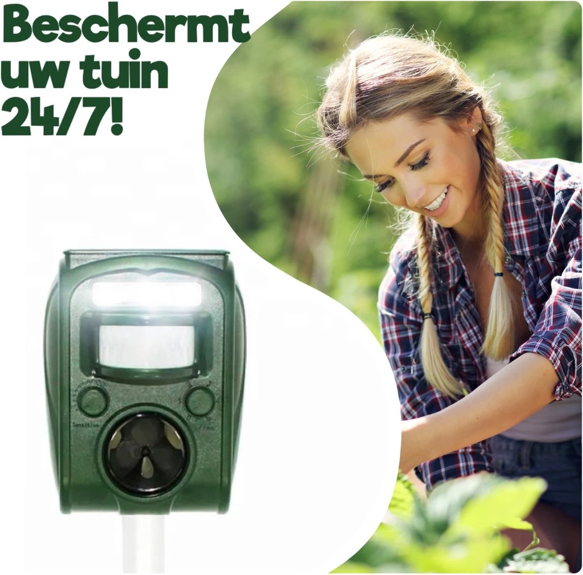 Merkloos Ultrasone Kattenverjager Op Zonne-energie - Muizenverjager - Marterverjager - Kattenschrik - Met USB Oplaadkabel - Straal Van 10 Meter 2 Merkloos Ultrasone Kattenverjager Op Zonne-energie - Muizenverjager - Marterverjager - Kattenschrik - Met USB Oplaadkabel - Straal Van 10 Meter - Afbeelding 2