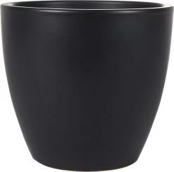 Plantenpot/bloempot In Een Strakke Scandinavische Look Zwart Dia 20 Cm En Hoogte 19 Cm Glanzend