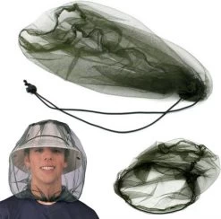 Merkloos Hoofdklamboe - Hoofdnetje Tegen Muggen - Muskietennet - Antimuggen Hoofdnet - Muggennet - Mosquito Headnet - Universeel - Groen