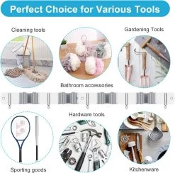 BOTC Bezemhouder - 5 Houders 6 Haken Bezem Ophangsysteem - Zeflklevend - Opbergsysteem - Ophanghaken - Tuingereedschap - Gereedschap Opbergen -Gardena Winkel 1200x1186 4