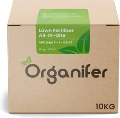 Gazonmest All-In-One (10Kg - Voor 200m2) Voor Een Diepgroen Sterk Gazon Zonder Mos En Onkruid - Complete Meststof Met Kalk En Grasversterker - Organifer