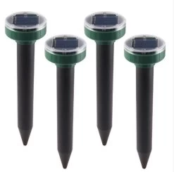 Merkloos 4x Solar Mollenverjager & Muizenverjager - Mollenbestrijding Ultrasoon Geluid Op Zonne-Energie - Anti Mollen & Muizen Verjager - Ongdierte Verjager