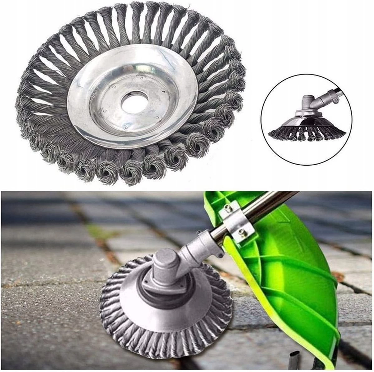 Merkloos Onkruidborstel - Voegenborstel - Elektrisch - Bosmaaier - Staalborstel - Universeel - 20cm 1 Merkloos Onkruidborstel - Voegenborstel - Elektrisch - Bosmaaier - Staalborstel - Universeel - 20cm