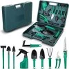 Merkloos 10-Delige Tuingereedschap Set Inclusief Opbergkoffer - Tuinierset - Tuinsetje - Gereedschap Voor Tuin - Tuinschaar - Tuinschepje - Bloemenschaar - Voegenkrabber - Plantenspuit - Grasschaar - Bloemenschep - Tuinhark