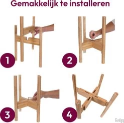 Gadgy Bamboe Plantenstandaard 2 St - Plantentafel - Plantentafeltje Voor Binnen - Plantenrek - Uitschuifbaar - Hout - Ø 20 Tot 30 Cm -Gardena Winkel 1200x1194 6