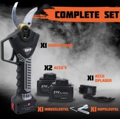 Reichlër® Elektrische Snoeischaar - 40 Mm Snijdiameter - 2x Accu - Anti-cut Functie - Heggenschaar - Takkenschaar - Zwart -Gardena Winkel 1200x1195 2