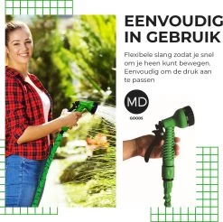 Uitrekbare Tuinslang Tot 15 Meter Van MD-goods ® - Tuinsproeier - Tuin Besproeien - Waterslang - Sproeikop - Groen - Flexibel Elastisch -Gardena Winkel 1200x1196 10