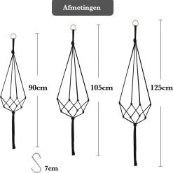 9 Stuks Zwart Macrame Plantenhangers - Boho Handgeweven Katoen Hangpot Voor Binnen/Buiten - Hangende Bloempot Met Kralen - Macramé Touw/Koord Hangplant Houder - Bohemian Wandhanger Decoratie - Plant Hanger - Verticale Tuin Bloempothouder Planthanger -Gardena Winkel 1200x1198 42