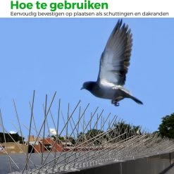 VerminBuster Duivenpinnen 1 Meter - Vogelpinnen - Duivenverjager - Vogelverschrikker - Vogelwering - Vogelverjager - Duivenwering - Kattenverjager - Anti Klim Strip -Gardena Winkel 1200x1198 59