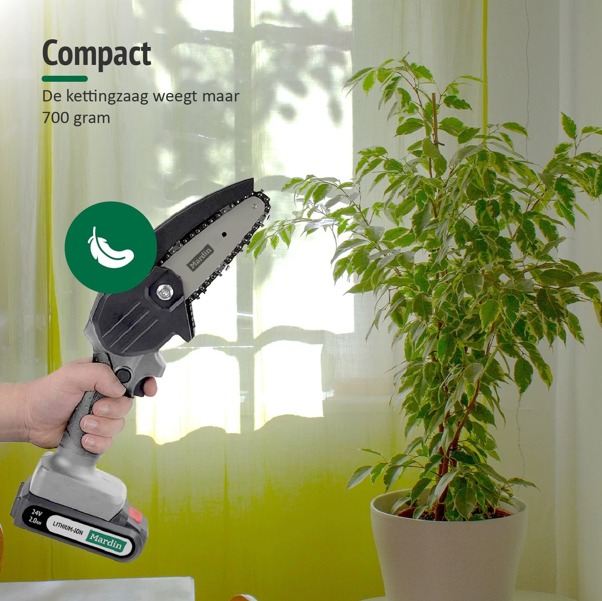 Mardin Mini Kettingzaag - Snoeizaag - Kettingzaag - Kettingzaag Electrisch Met 2 Accu - Inclusief Koffer - 1 Extra Accu - Grijs 3 Mardin Mini Kettingzaag - Snoeizaag - Kettingzaag - Kettingzaag Electrisch Met 2 Accu - Inclusief Koffer - 1 Extra Accu - Grijs - Afbeelding 3