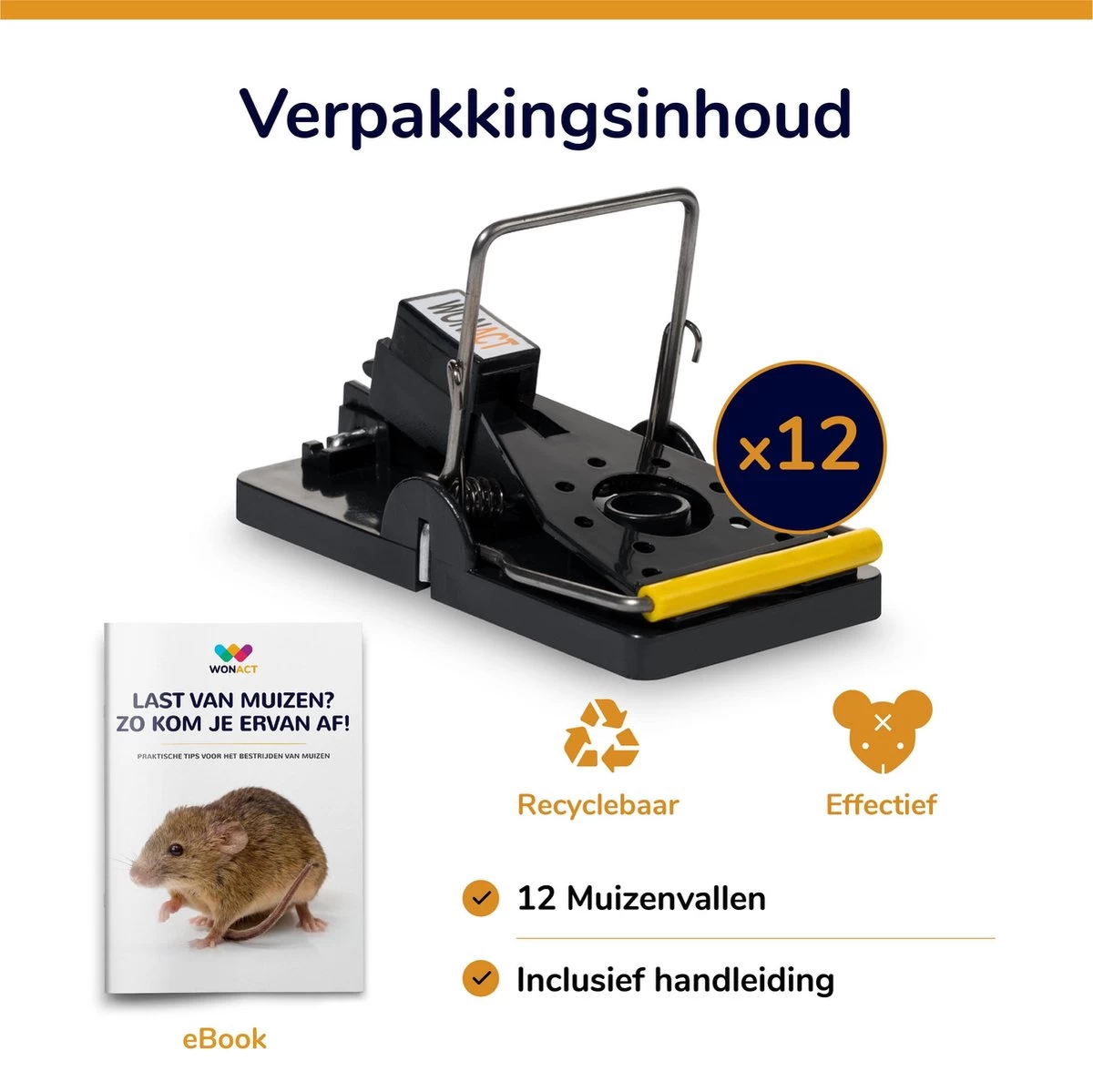 Wonact Muizenval - Muizenklem - 12 Stuks - Extra Sterk - 100% Pakkans – Voor Binnen En Buiten - Inclusief E-boek 7 Wonact Muizenval - Muizenklem - 12 Stuks - Extra Sterk - 100% Pakkans – Voor Binnen En Buiten - Inclusief E-boek - Afbeelding 7