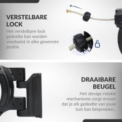 Buxibo - Wandslangenbox 20 Meter + 2 Meter - Tuinslang Met Haspel - 9 Sproei Standen - Slangenhouder 180° Draaibaar - Tuinslanghaspel Zwart+ Gratis Sproeier - Zwart -Gardena Winkel 1200x1200 1027