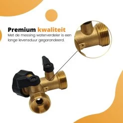 Horvitus Waterverdeler 2 Weg - Y Stuk Kraan Splitter - Voor Europese Kranen - Messing -Gardena Winkel 1200x1200 1117