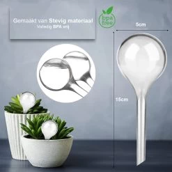 Waterdruppelaar Set Van 6 Stuks - Waterdruppelaar Voor Planten - Watergeefsysteem - Waterbol Irrigatiesysteem - Automatisch Druppelsysteem Voor Kamerplanten & Tuin - Watergever - Doorzichtig - 15cm -Gardena Winkel 1200x1200 1206