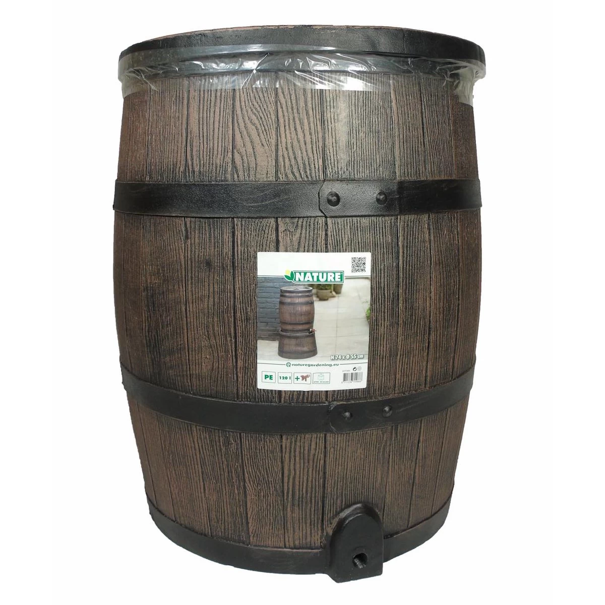 Nature - Regenton - Whiskyvat - 120L - H66 X Ø50,5cm 3 Nature - Regenton - Whiskyvat - 120L - H66 X Ø50,5cm - Afbeelding 3