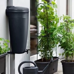 Elho Green Basics Rain Catcher 33 - Regenton Voor Balkonbuiten - Ø 33.5 X H 73.5 Cm - Zwart/Living Black -Gardena Winkel 1200x1200 1382