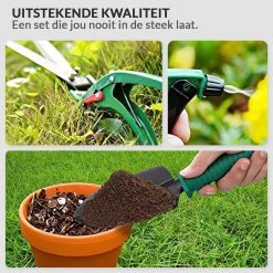 Tuinierset 10 Delig Met Complete Gereedschapskoffer Set Inclusief Tuinschaar, Handschep, Handhark, Plantenspuit, Haakvormige Voegenkrabber, Bloemenschepje, Bloemenschaar, Grasschaar En Heggenschaar -Gardena Winkel 1200x1200 139