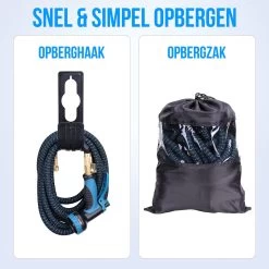 Strex Flexibele Tuinslang 15M Met Sproeikop - Uitrekbaar - Incl. Koppelingen, Ophanghaak & Opbergzak -Gardena Winkel 1200x1200 1401