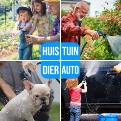 Strex Flexibele Tuinslang 15M Met Sproeikop - Uitrekbaar - Incl. Koppelingen, Ophanghaak & Opbergzak -Gardena Winkel 1200x1200 1402