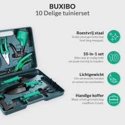 Tuinierset 10 Delig Met Complete Gereedschapskoffer Set Inclusief Tuinschaar, Handschep, Handhark, Plantenspuit, Haakvormige Voegenkrabber, Bloemenschepje, Bloemenschaar, Grasschaar En Heggenschaar -Gardena Winkel 1200x1200 142