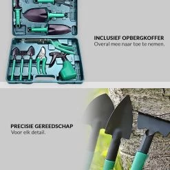 Tuinierset 10 Delig Met Complete Gereedschapskoffer Set Inclusief Tuinschaar, Handschep, Handhark, Plantenspuit, Haakvormige Voegenkrabber, Bloemenschepje, Bloemenschaar, Grasschaar En Heggenschaar -Gardena Winkel 1200x1200 145
