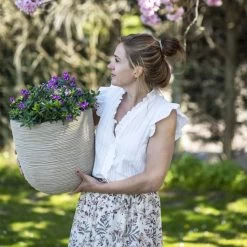 Capi Europe - Bloempot Bol Waste Rib NL - 43x41 - Terrazzo Beige - Voor Binnen En Buiten - KTBR933 -Gardena Winkel 1200x1200 1778