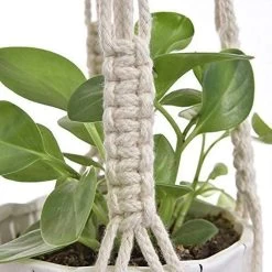 4 Stuks Plantenhangers - Boho Handgeweven Katoen Hangpot Voor Binnen/Buiten - Bloempot Met Kralen - Macramé Touw/Koord Hangplant Houder - Bohemian Wandhanger Decoratie - Verticale Tuin Plant Hanger Bloempothouder Planthanger Wit -Gardena Winkel 1200x1200 1806
