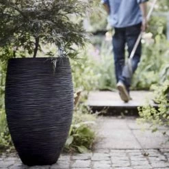 Capi Europe - Vaas Elegant Deluxe Rib NL - 45x72 - Zwart - Voor Binnen En Buiten - KBLR1138 -Gardena Winkel 1200x1200 1812