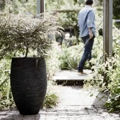 Capi Europe - Vaas Elegant Deluxe Rib NL - 45x72 - Zwart - Voor Binnen En Buiten - KBLR1138 -Gardena Winkel 1200x1200 1815