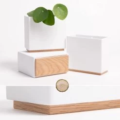 KAZAI. Wandvazen -Alma | Moderne Hangende Bloempotten Voor Aan De Muur | 3-delige Bloempot Set Van Hoogwaardig Hars Voor Kamerplanten, Kunstplanten, Bloemen Enz. | Wit -Gardena Winkel 1200x1200 1828