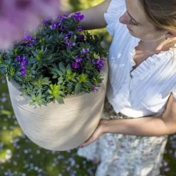 Capi Europe - Bloempot Bol Waste Rib NL - 35x34 - Terrazzo Beige - Voor Binnen En Buiten - KTBR932 -Gardena Winkel 1200x1200 1853