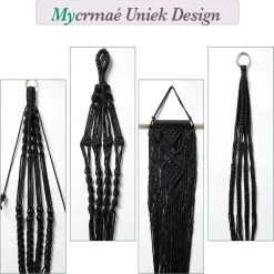 4 Stuks Luxe Macrame Plantenhangers - Boho Handgeweven Katoen Hangpot Voor Binnen/Buiten - Hangende Bloempot Met Kralen - Macramé Touw/Koord Hangplant Houder - Bohemian Wandhanger Decoratie - Plant Hanger - Verticale Tuin Bloempothouder Planthanger -Gardena Winkel 1200x1200 1930