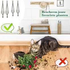 9 Stuks Zwart Macrame Plantenhangers - Boho Handgeweven Katoen Hangpot Voor Binnen/Buiten - Hangende Bloempot Met Kralen - Macramé Touw/Koord Hangplant Houder - Bohemian Wandhanger Decoratie - Plant Hanger - Verticale Tuin Bloempothouder Planthanger -Gardena Winkel 1200x1200 1934